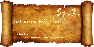 Sztankov Kálmán névjegykártya
