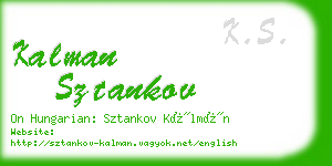 kalman sztankov business card
